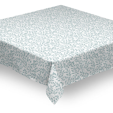 Mantel de hule texturizado blanco hojas verdes azules BORA 1036