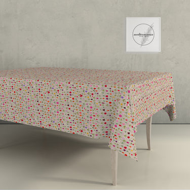 Mantel antimanchas lino impresión digital flores multicolor DL 1012