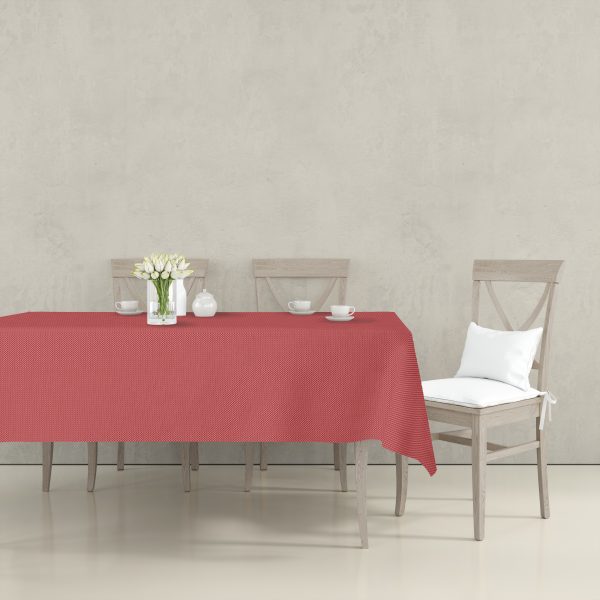 manteles resinados tejido antideslizante rojo completamente adaptables a mesas rectangulares, cuadradas y redondas.